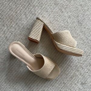 Raffia platform heels!